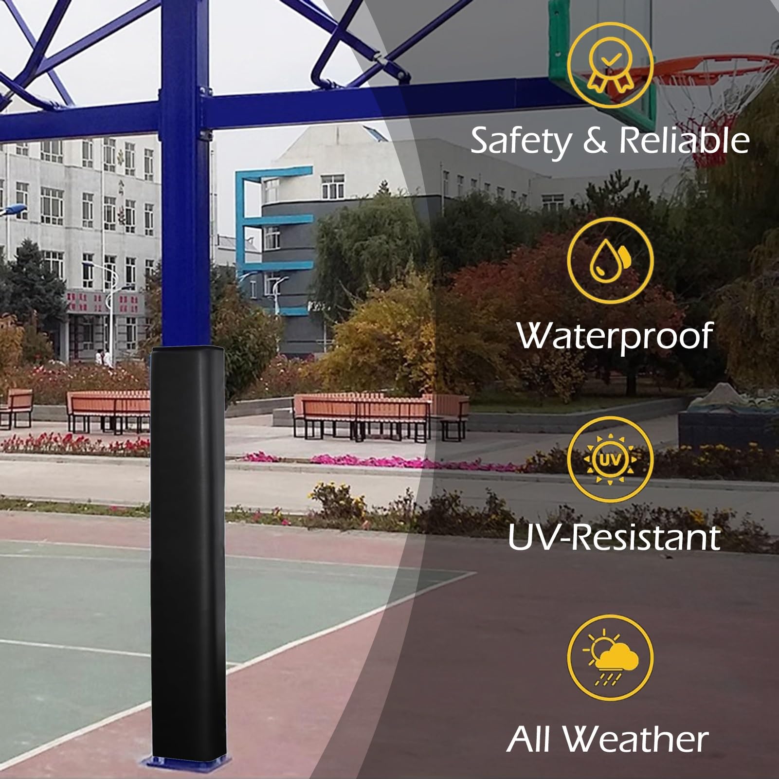 Gepolsterter Basketballkorbschutz für Fitnessstudio und Spielplatz, für sicheres Spielen und schlagfest, unverzichtbare Sicherheitsausrüstung für Kinder, Outdoor-Freizeitaktivitäten