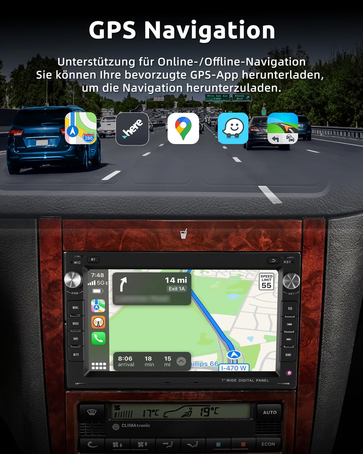 ESSGOO Drahtloses Carplay und Android 4+64G Android 15 Auto Autoradio Für VW Polo MK3/4 9N Golf 4 Passat B5 T5 Seat Skoda, 7 Zoll Touchscreen mit Bluetooth FM RDS GPS WiFi - 4