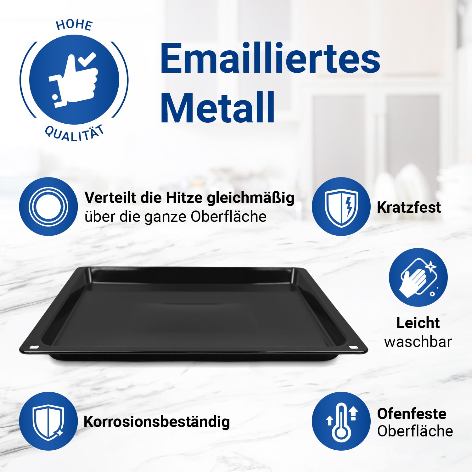 VIOKS Backblech 455 x 375 x 30 mm Backofen Ersatz für Neff Z12CB10A0