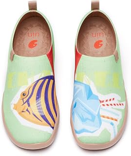 UIN Women's Art Painted Travel Shoes Slip On Casual Knit Loafers Lightweight Comfort Fashion Sneaker Toledo ⅠBirds and Flowers
