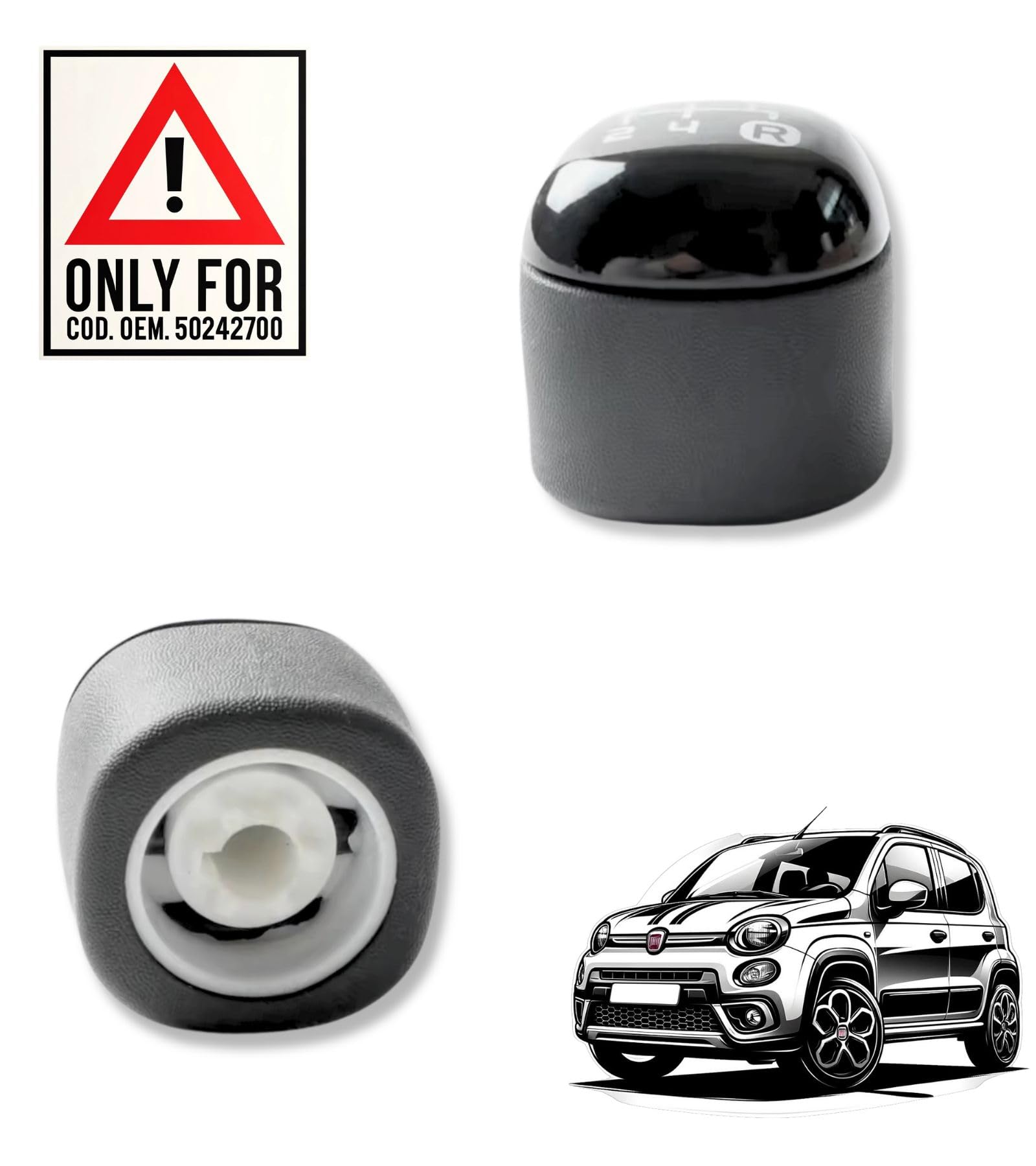 Pomello Del Cambio Cuffia Pu Pelle Per Fiat Panda 169 5 Marce