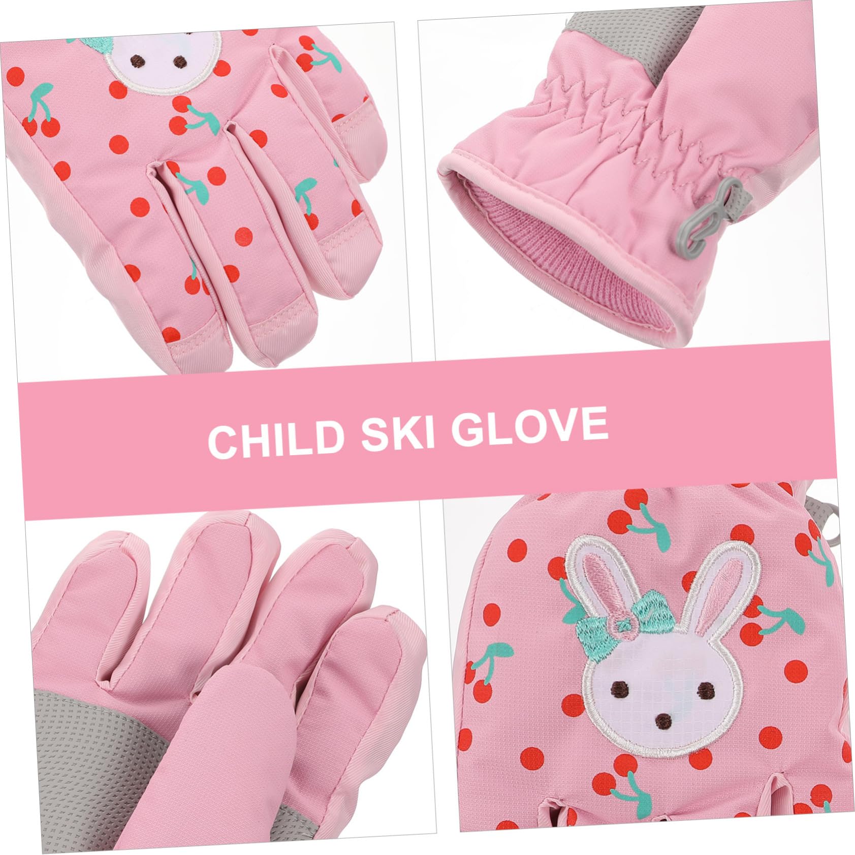 INOOMP 3paare Winterwarme Skihandschuhe Für Junge Mädchen Winddichte Und Wasserfeste Fäustlinge Mit Cartoon-Design Für Outdoor-aktivitäten Und Schlittenfahren