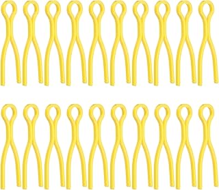 sourcing map 100 soportes de hilo de bobina de plástico largo para máquina de coser, abrazadera de control de hilos para organizar las colas de hilo para evitar que se desenrollen, color amarillo
