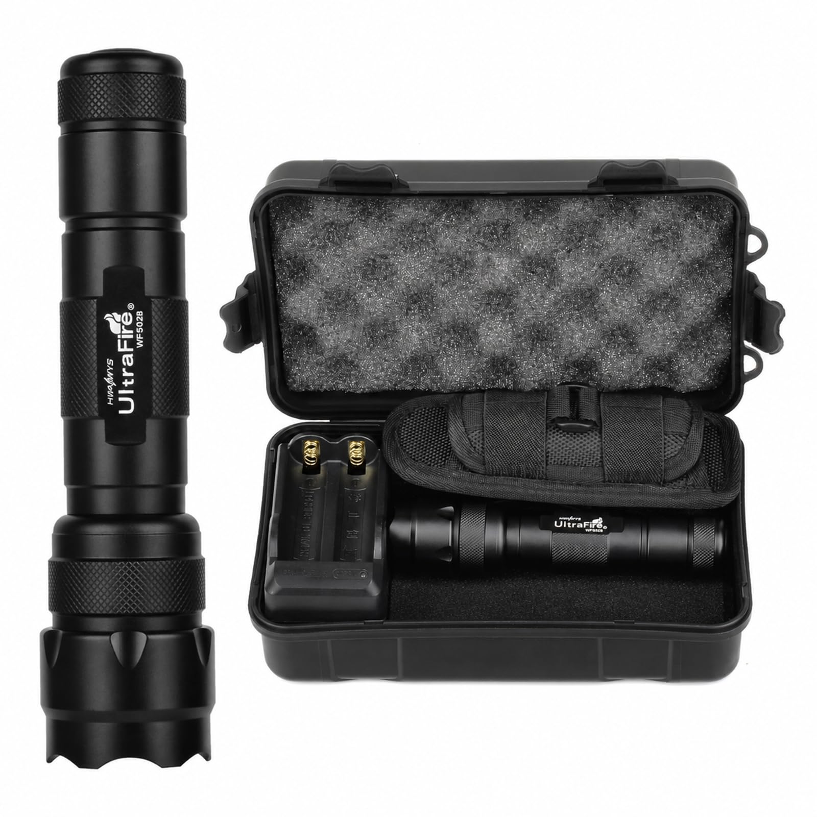 ULTRAFIRE 1000 LM Single Mode Tactical Flashlight with Holster for Police