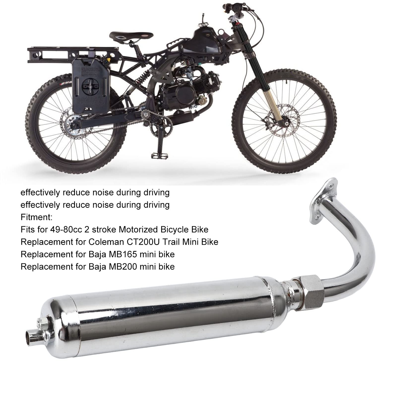 Auspuffrohr für 49-80 Cc 2-Takt Fahrradmotor