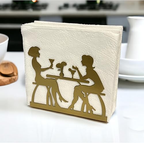 Miniatura 5 de Decorelax Servilletero de metal para el hogar cocina restaurante picnic organizador de papel de mesa temático para mujer dispensador vertical de