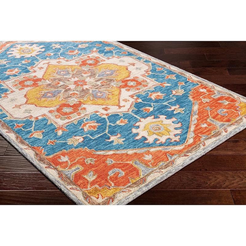 Image of Modern Abstract Hand Tufted Wool Floor Carpet for Home decore Living Room|Home and Bedroom & Hall 10x13 feet (300 x 390cm) Blue H26