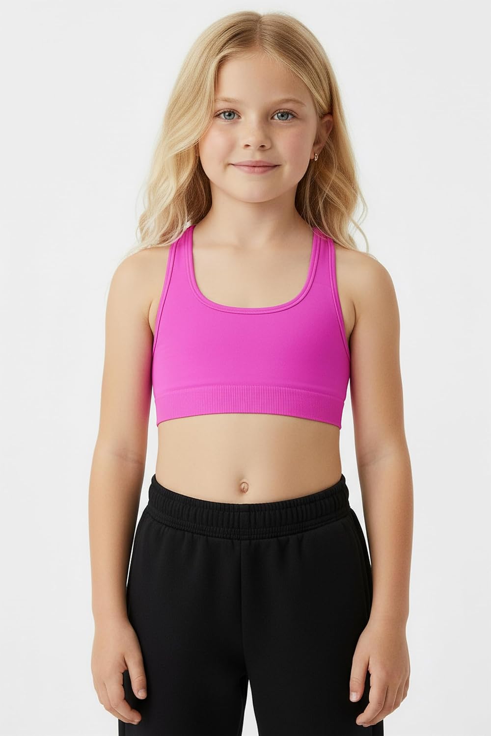 Kurve Girl’s Stretchy Crop Racerback Undershirt Training Sports Bra, UV Protective Fabric, UPF 50+, Made in USA, - Image 6