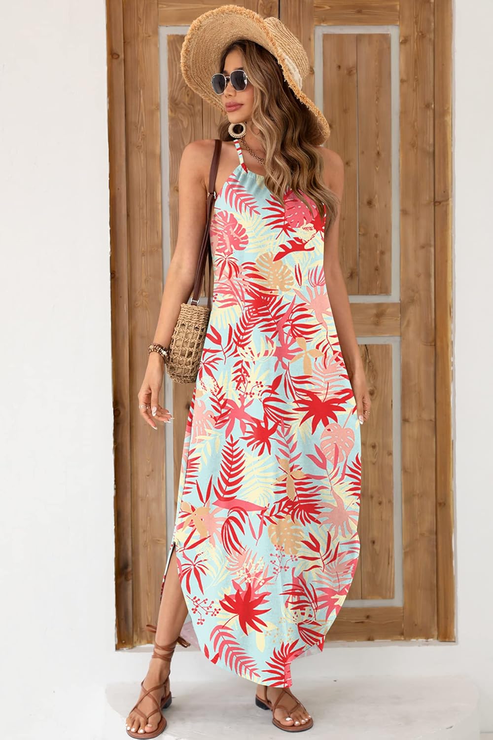 For G and PL Women’s Summer Side Slit Halter Maxi Dress For G and PL Women’s Summer Side Slit Halter Maxi Dress