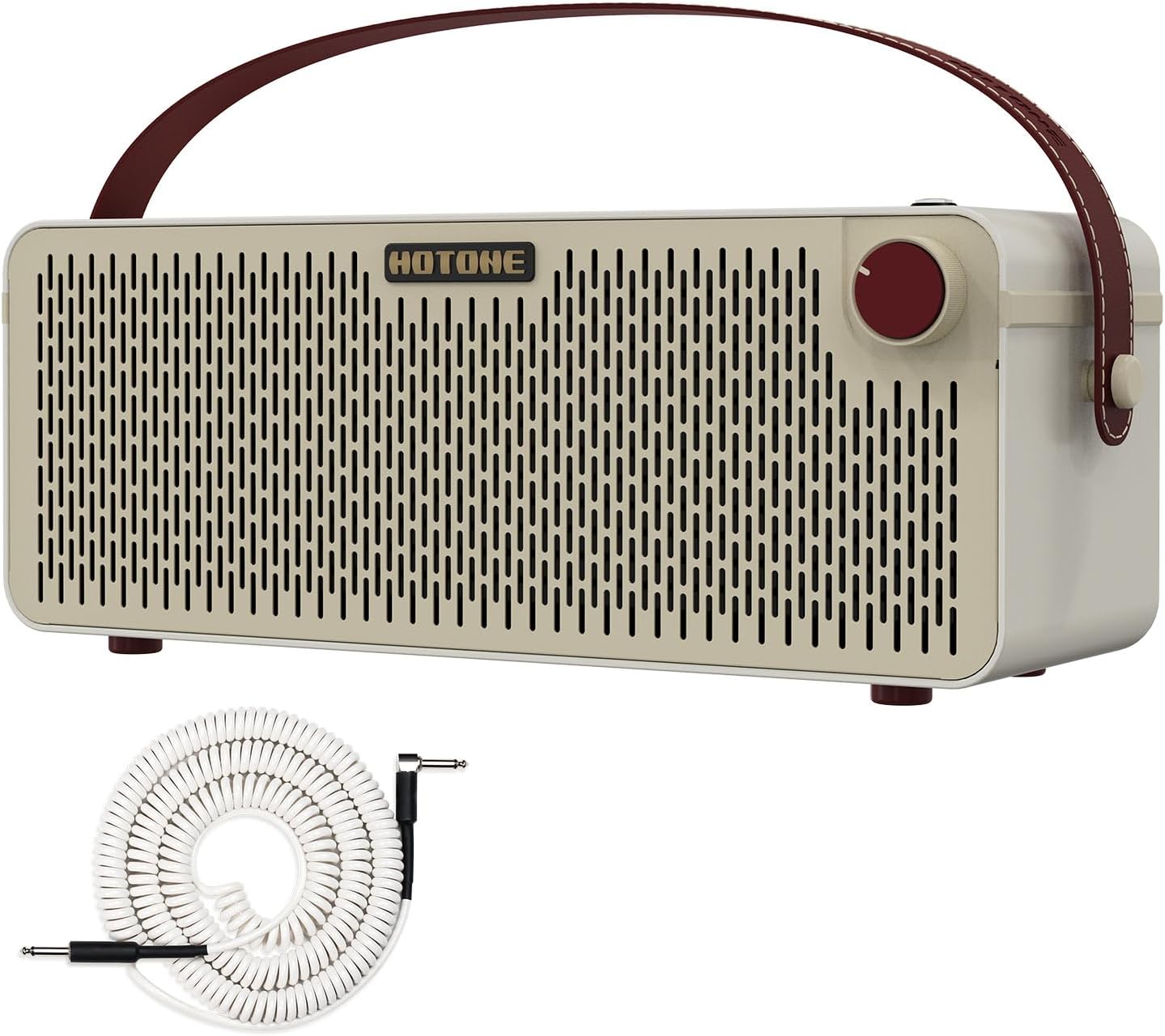 HOTONE Multifunctional Modern Bluetooth Modeling Amplifier Touch Screen Guitar Bass IR Cabinets with Multi FX Stereo Mobile APP AP-30 (Include 1PCS Additional 20FT Guitar Coiled Cable)