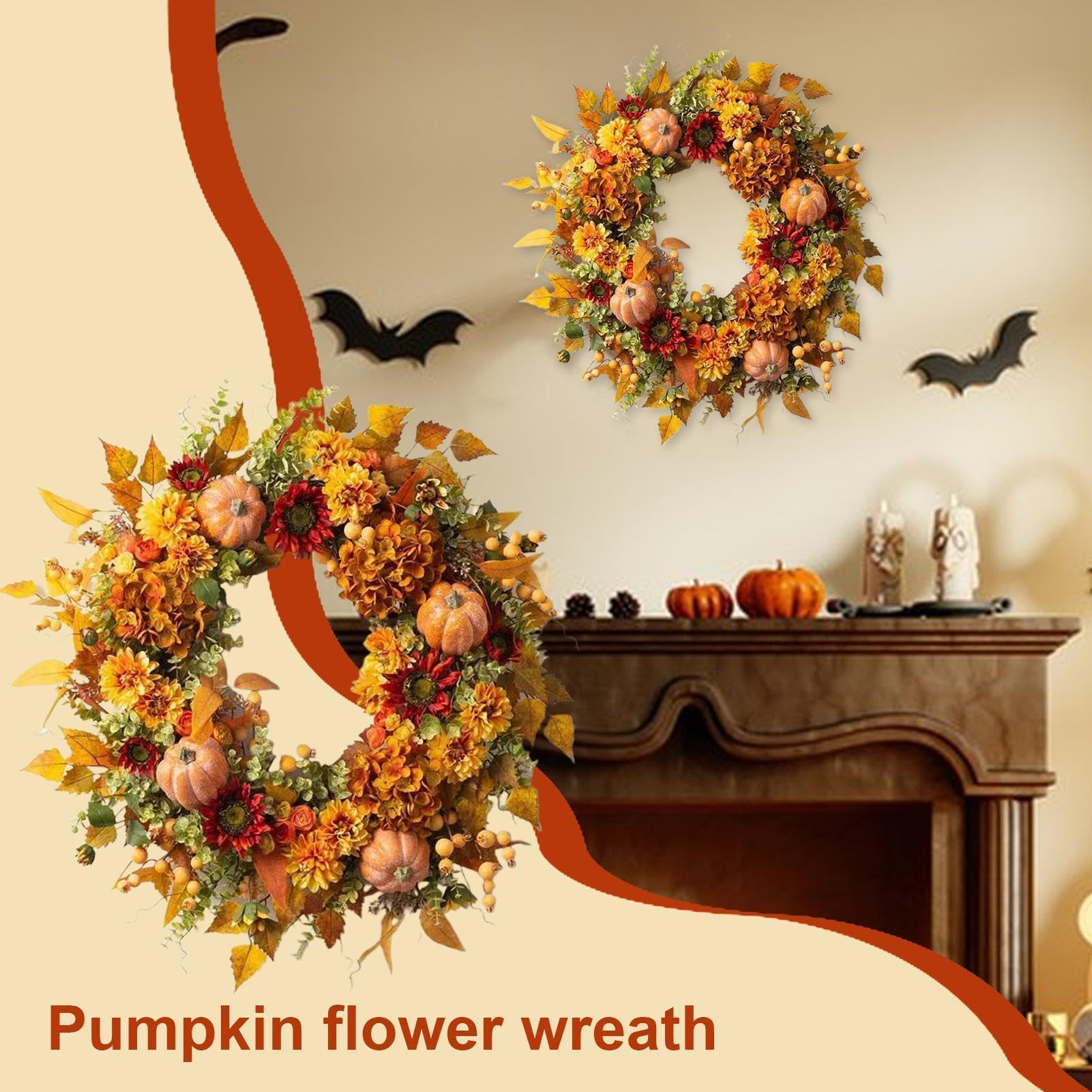 Ghirlanda Autunnale di Ornamento Realistico del Raccolto Autunnale