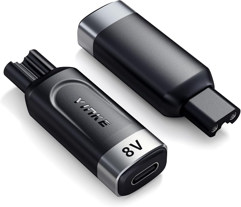 Adaptador conversor de carregamento USB-C Yinke 8V para barbeadores HQ850, QP2630 e QP2530, 1 unidade