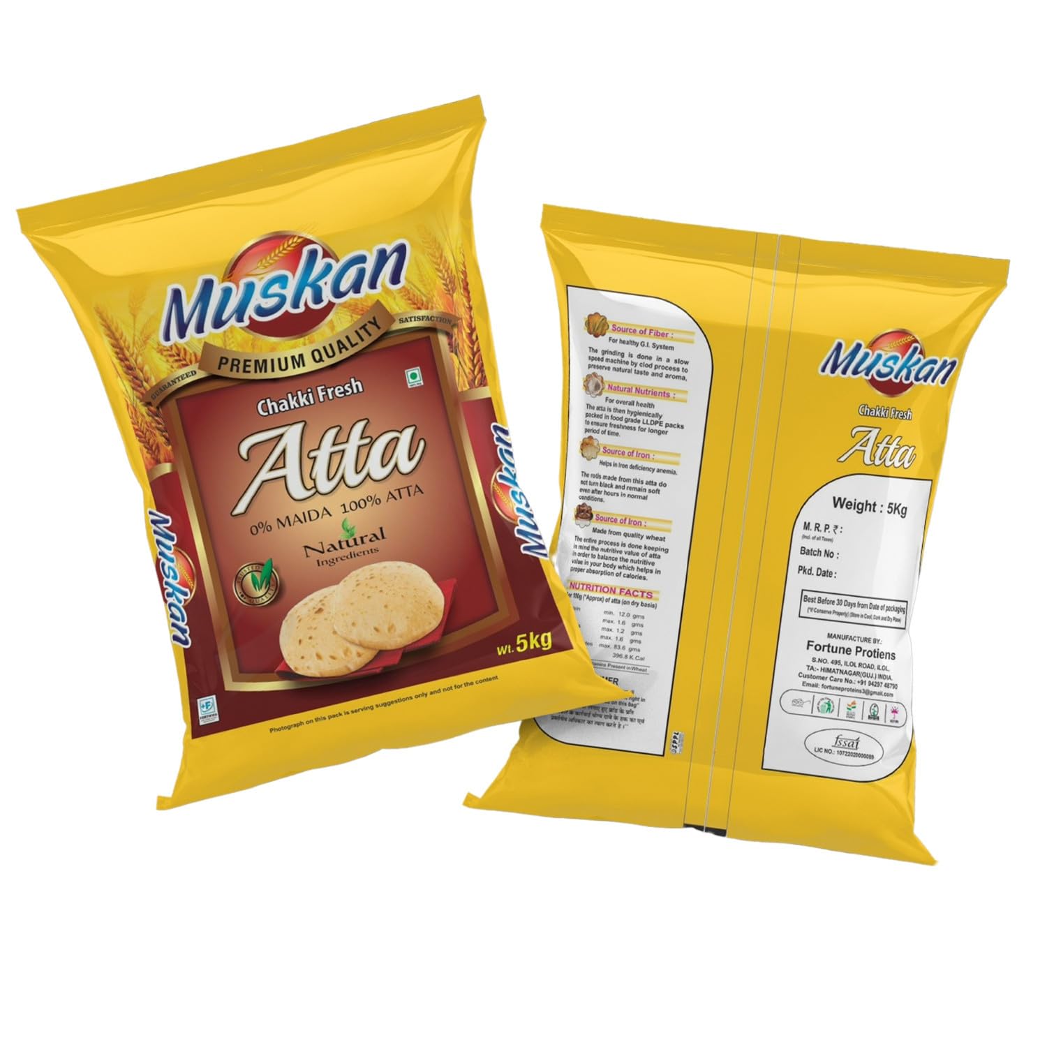 MUSKAN CHAKKI FRESH ATTA Fresh Atta Wheat Flour for Healthier Baking and Cooking | 5 Kg (B0DHPH9ZSD) Amazon Price History, Amazon Price Tracker