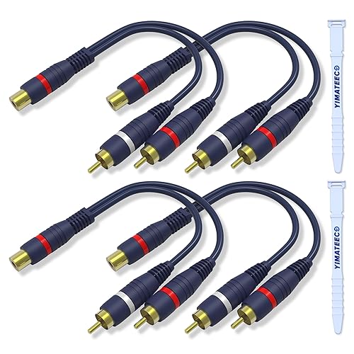 YIMATEECO Cable divisor de Cinch R-C-A Y Cable AV Cables 1 hembra a 2 machos Cinch Cables para subwoofer, altavoz, AMP, tocadiscos, cine en casa
