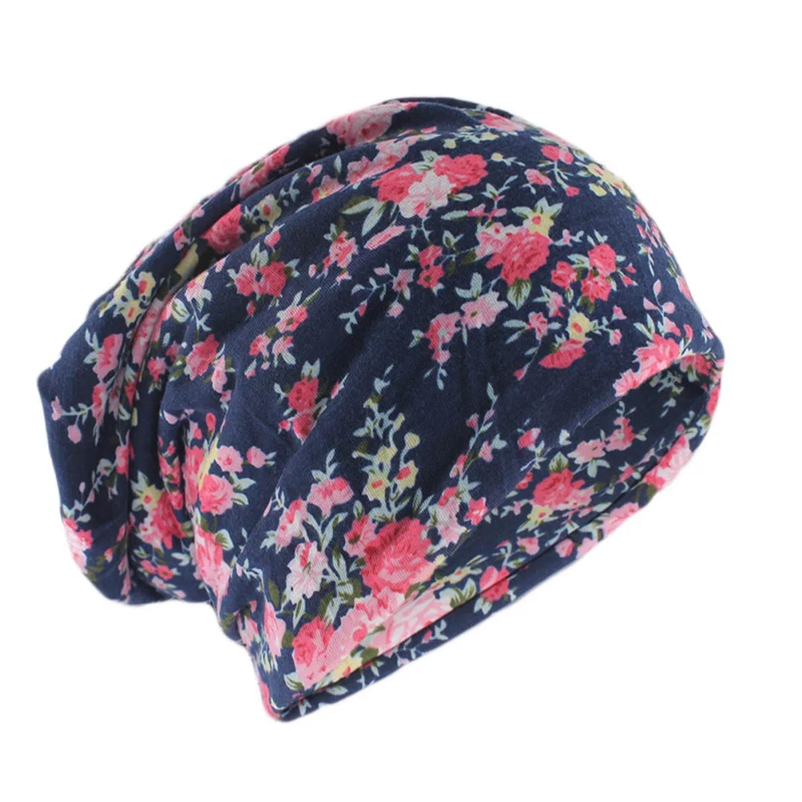 Berretti in Maglia Cappellini Berretto Maglia Beanie Floreale Primavera Autunno Caldo Lady Berretti Skullies Casual Outdoor Sciarpa Cappelli Ragazze Cotone