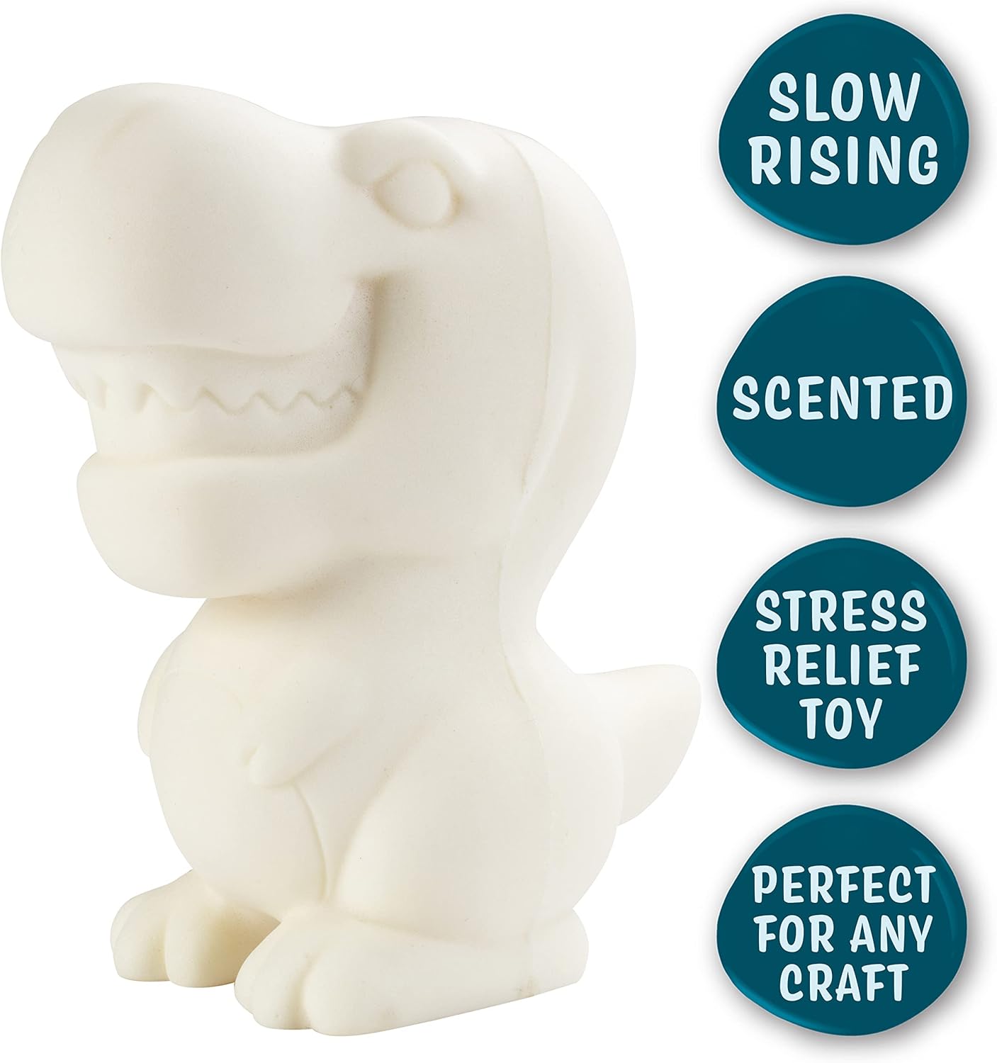 Jumbo Dinosaur Squishy Toys - 12 Different Dino Shapes (4–6") Slow Rising, Soft & Scented - Paint Your Own Kawaii Squishies - Valentine Gifts for Kids, Stress Relief, Birthday & Classroom Party Favors