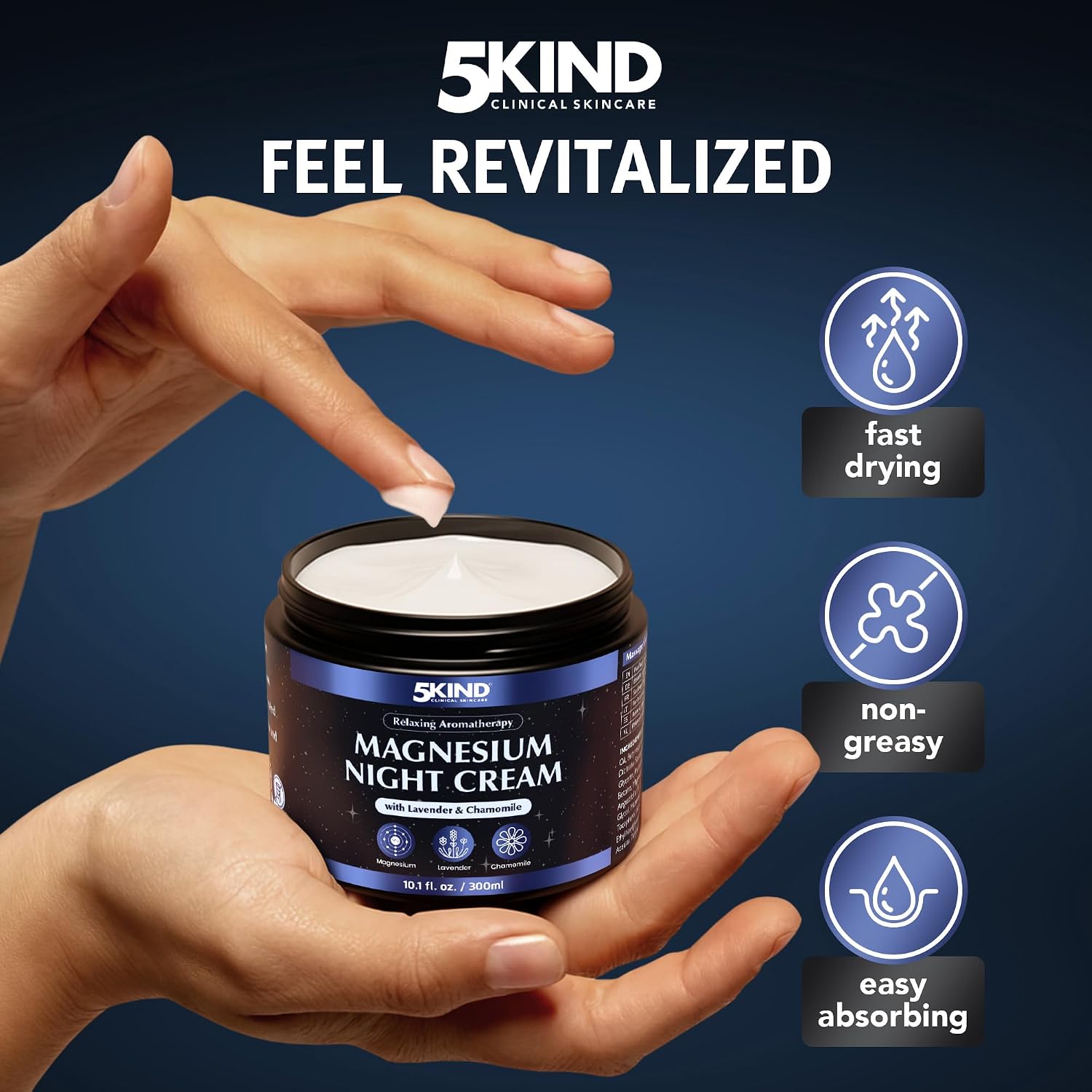 5Kind Magnesium Lotion for Sleep 10.1 fl oz - Magnesium Sleep Cream - Topical Magnesium Cream - Relaxing Lavender & Chamomile Magnesium - Infused with Lavender Essential Oils - Natural Sleep Aid