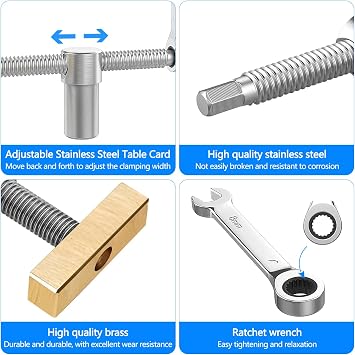 2 Pieces Woodworking Bench Hooks 19 mm Table Work Bench Clamp Holder Work Bench Clamp Stainless Steel Table Planer Stop Bench Dog Clamp Support Clamp 19mm for Planer Bench