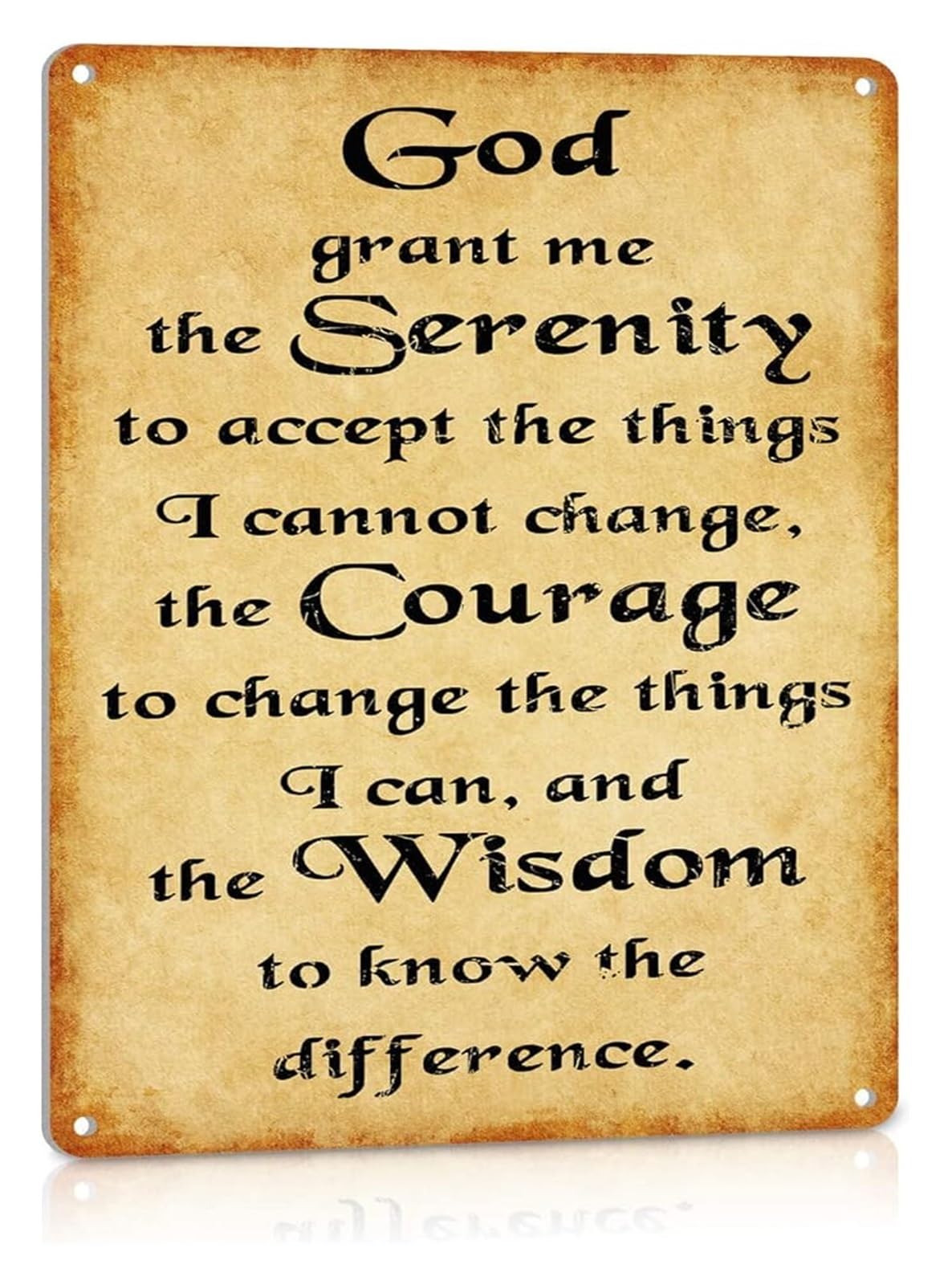 PKNVKZIDK Inspirational Gift Idea Serenity Prayer Vintage Metal Tin Sign for Wall Home Office Decor 8 X 12 in