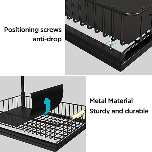 Miniatura 6 de Organizador para debajo del fregadero, organizador de gabinete extraíble de 2 niveles para fregadero, estantes de almacenamiento para gabinete