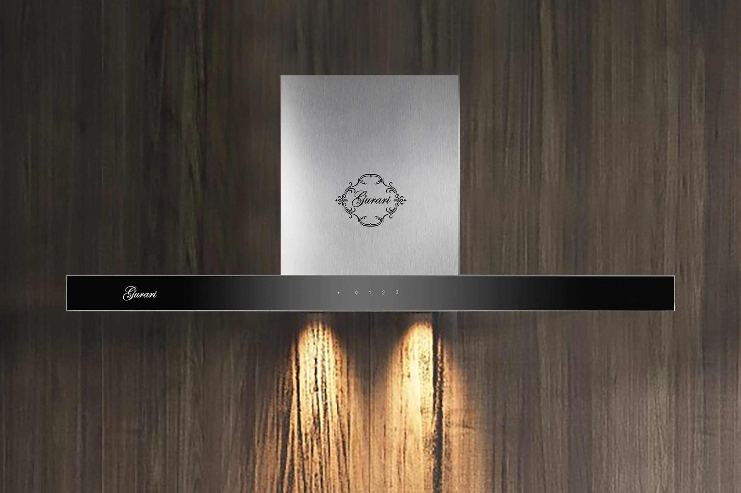 Gurari Campana de pared 462 IS 9 Pr, campana extractora de acero inoxidable 90 cm/panel de cristal negro/succión, 1000 m³/h, 3 niveles/campana extractora/campana extractora de aire viciado