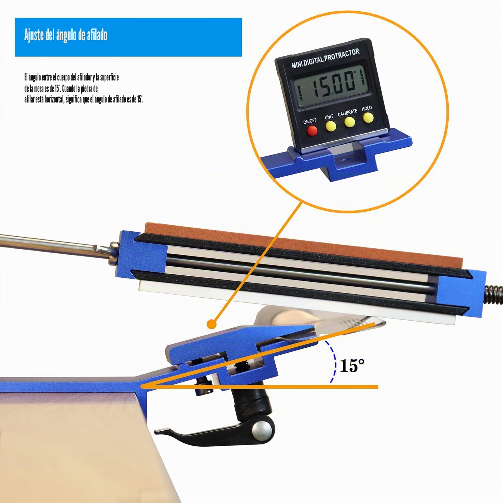 Afilador de Cuchillos Profesional Ángulo Fijo con 8 Piedras de Afilar, Sistema de Afilar Cuchillos Cocina 360° Rotación, Kit de Afilado Manual para Chef en Casa, Knife Sharpener