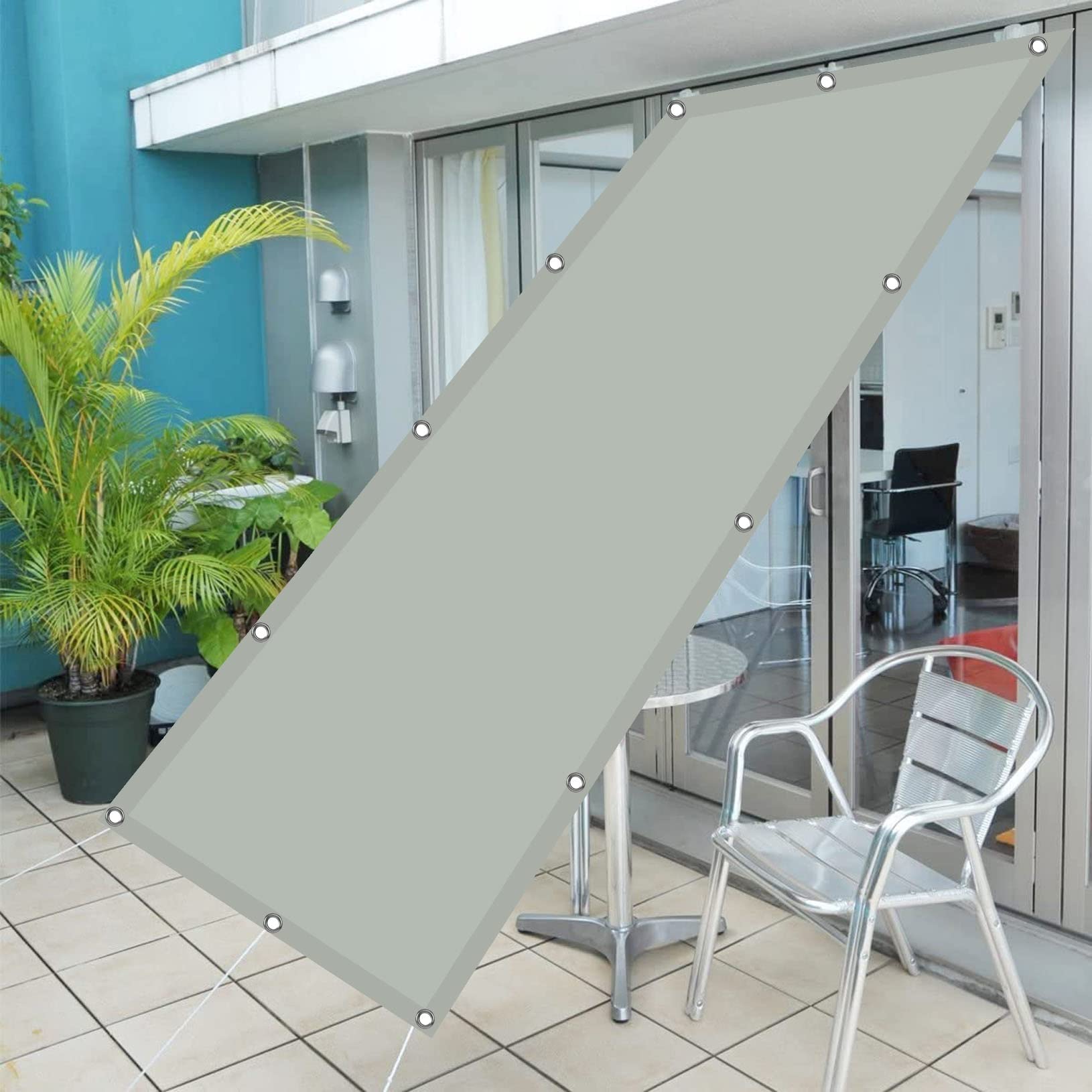Voile d'ombrage aluminet bloquant 98% rayons UV pour une fraîcheur totale