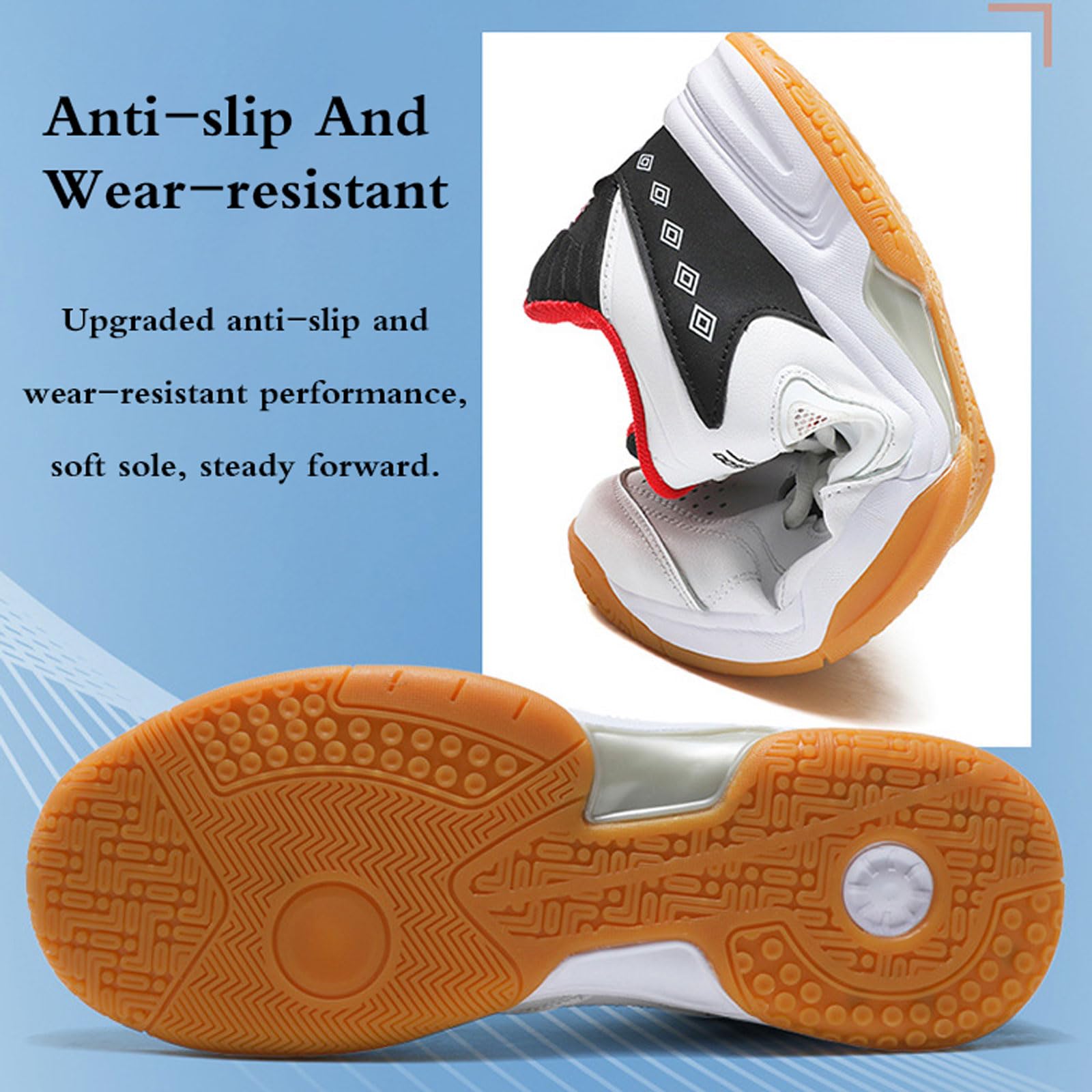 Tennis De Table Chaussures,Chaussures De Badminton pour Hommes,Pingpong Badminton Sneakers,Sneaker De Volleyball Confortable,Non Slip,Respirant Léger,pour La Courge De Racquiet.