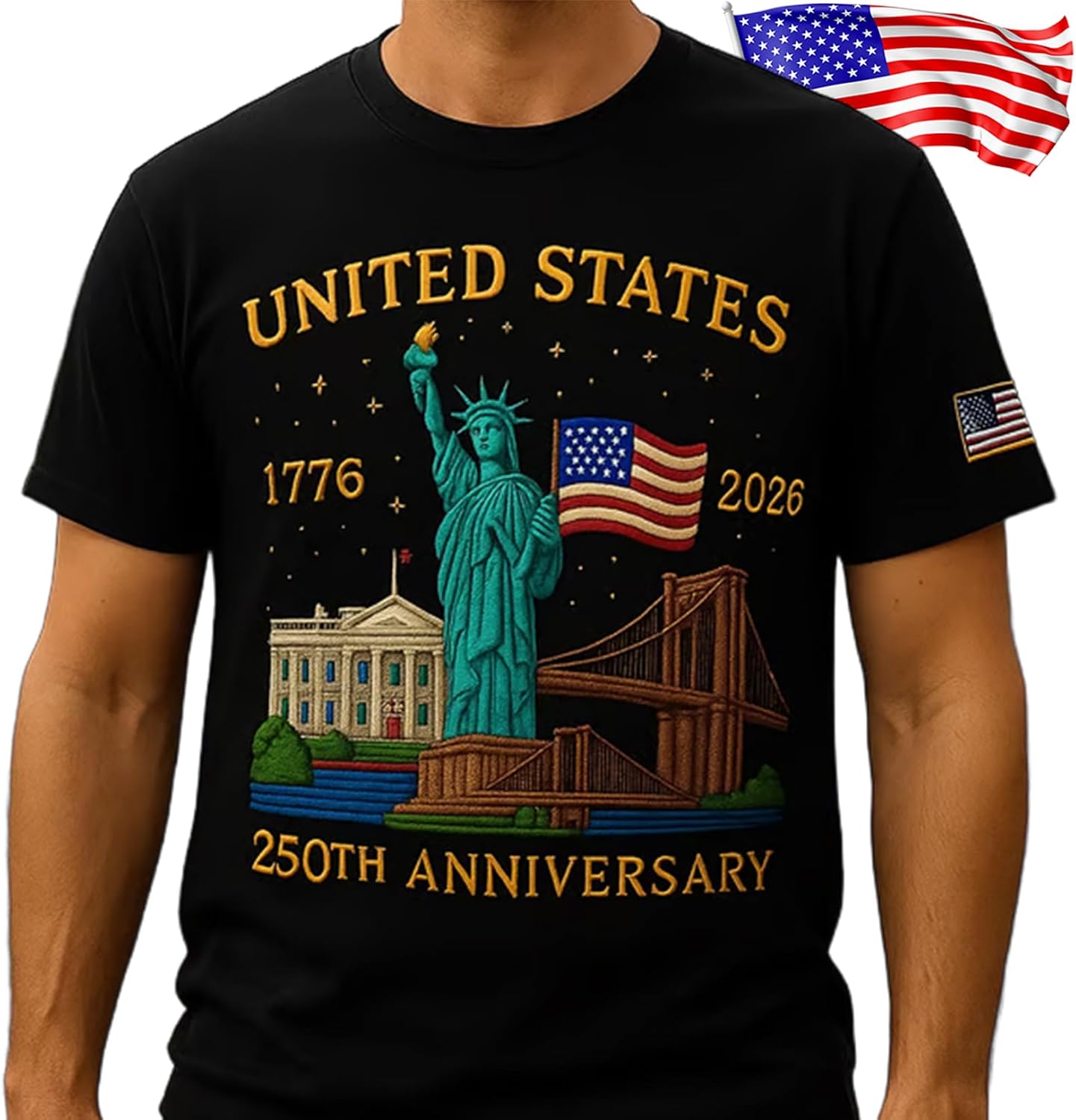 United States 250th Anniversary T-Shirt, U.S. 250th Anniversary Edition T-Shirt, 2026 New Vintage USA Patriotic Tee Unisex