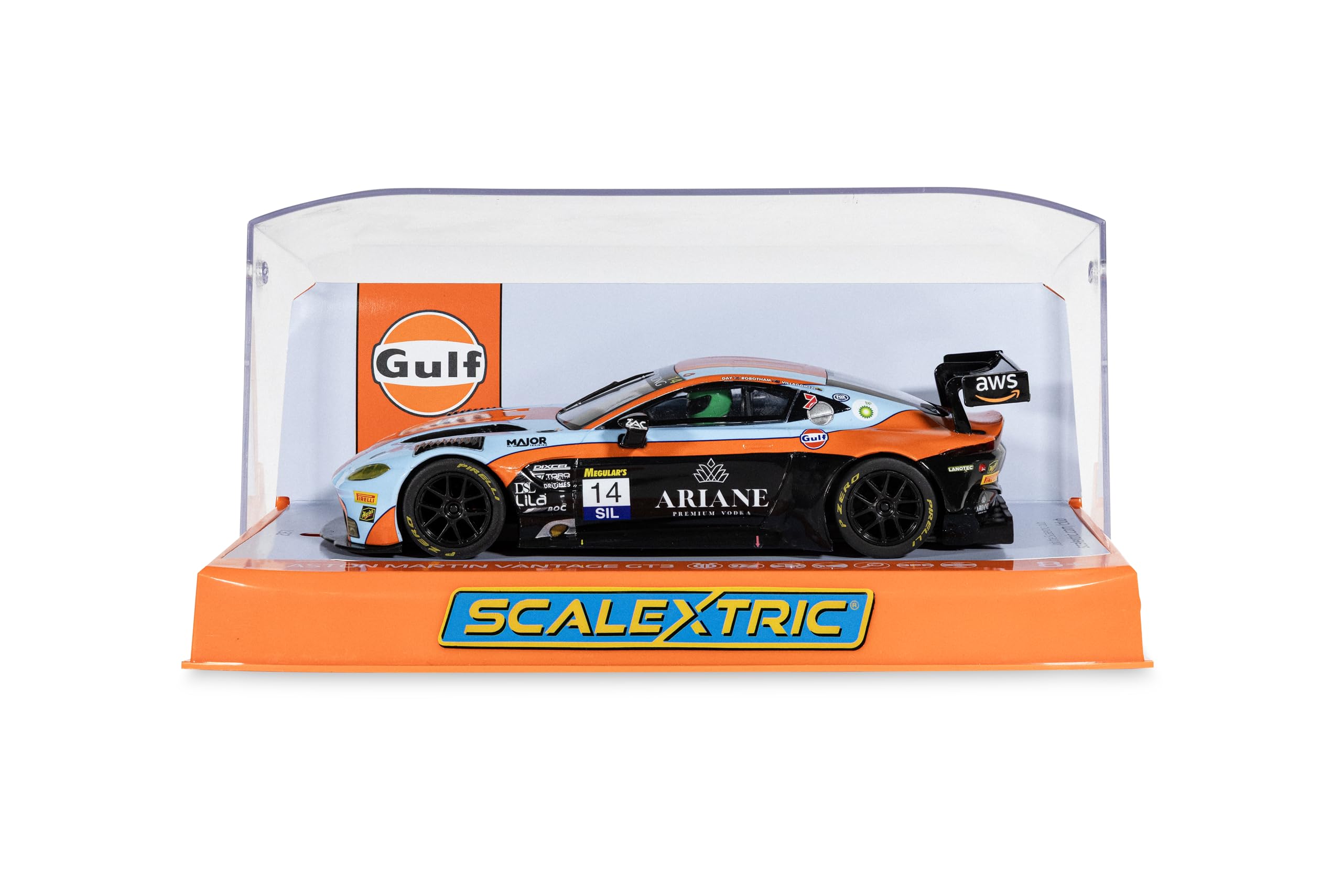 Scalextric C4655 Aston Martin GT3 Vantage - Bathurst 2025 - Gulf Edition Slot Cars racing circuit