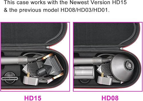 Miniatura 5 de RLSOCO Estuche rígido para Dyson Supersonic NuralSupersonic Secador de pelo HD15 HD08 HD07 HD03 HD01, bolsa de almacenamiento portátil de viaje para