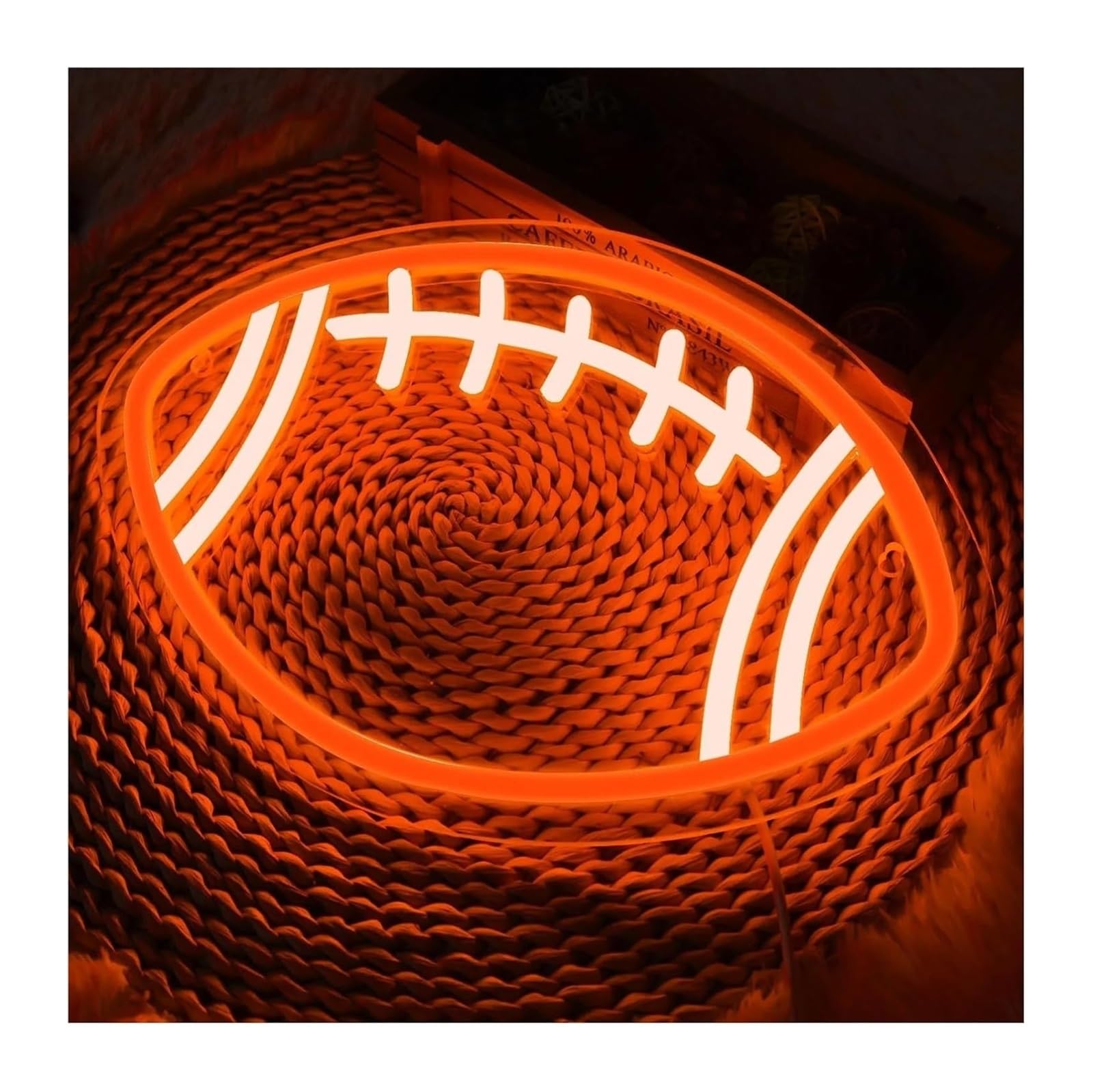 Generico Per insegne al neon Decorazione per feste Rugby per Forma di calcio LED(Arancia)