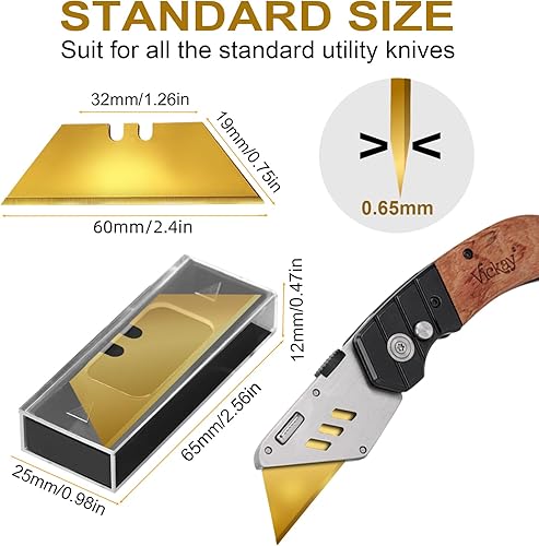 Miniatura 24 de Vickay SK5 - Paquete de 60 cuchillas de repuesto de acero resistente con estuche de plástico, cuchillas de afeitar de tamaño estándar