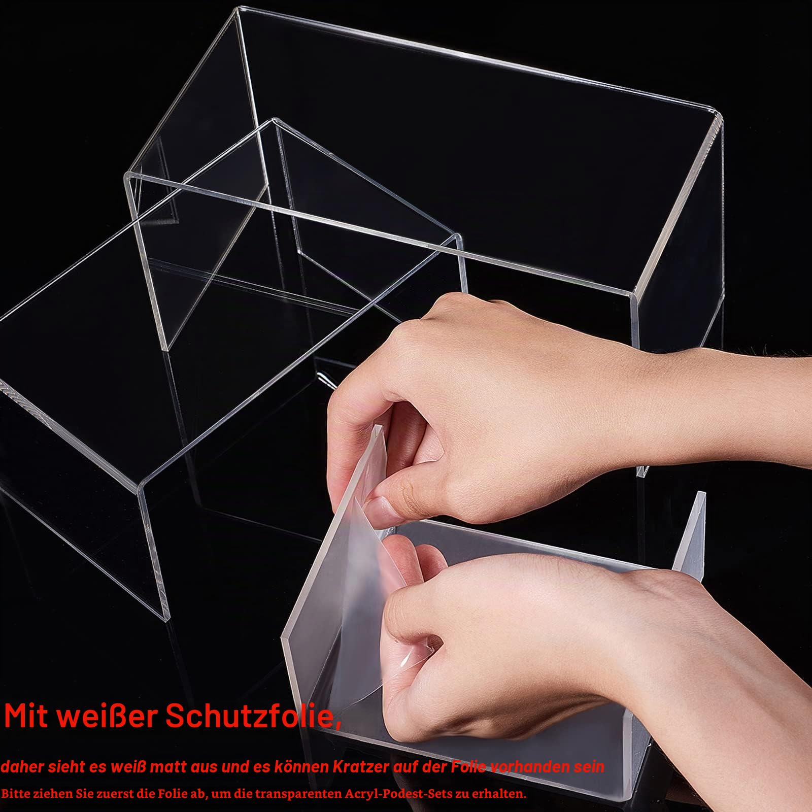PandaHall 6 Stück Acryl Display Riser Stand U-Förmiger Schmuck Display Halter Klare Acryl Display Ständer Halter 3 Schritte Clear Riser Regal Vitrine Für Schmuck Display Store Fixture Tischdekoration