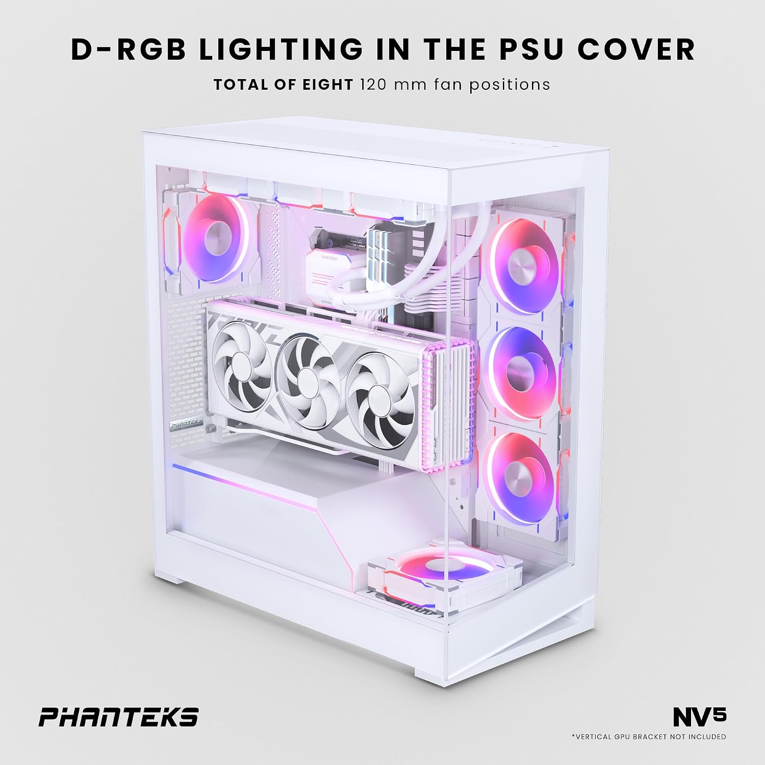 NV5 (PH-NV523TG_DMW01) ショーケース ミッドタワーシャーシ 【リーゼ】 高風量 D/A-RGB照明一体型