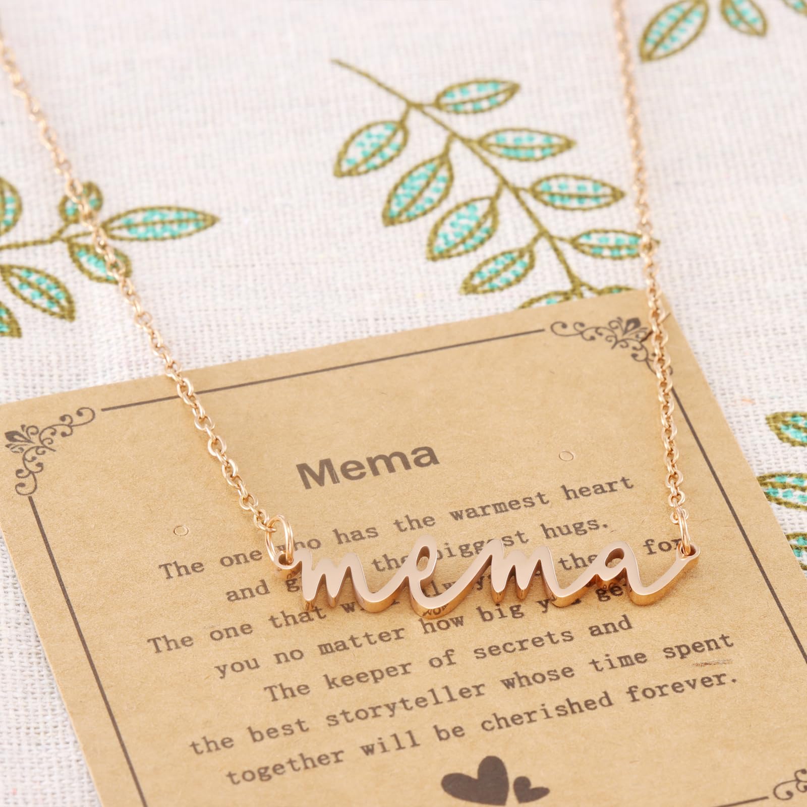 Mema Gifts Necklace for Women Grandma Birthday Personalized Items Jewelry Best Mema Necklace