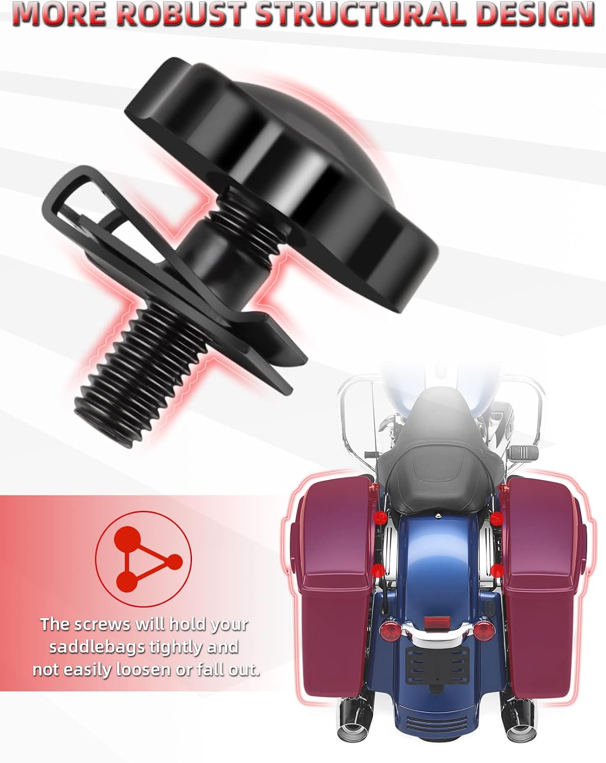 Amazicha Theft Deterrent Saddlebag Locks Saddle Bag Lock Black Fit for Harley Davidson Touring Street Glide, Electra Glide, Road King, Road Glide 1988-Later