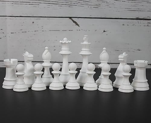 Miniatura 9 de Znet3D Ajedrez  Piezas de ajedrez Staunton tradicionales  Juego completo blanco y negro incluye extra Queen  (solo piezas) Tamaño King de 4 pulgadas