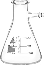 Filtering Flask, 100ml - Integral Side Arm - White Graduations - Borosilicate Glass - Eisco Labs