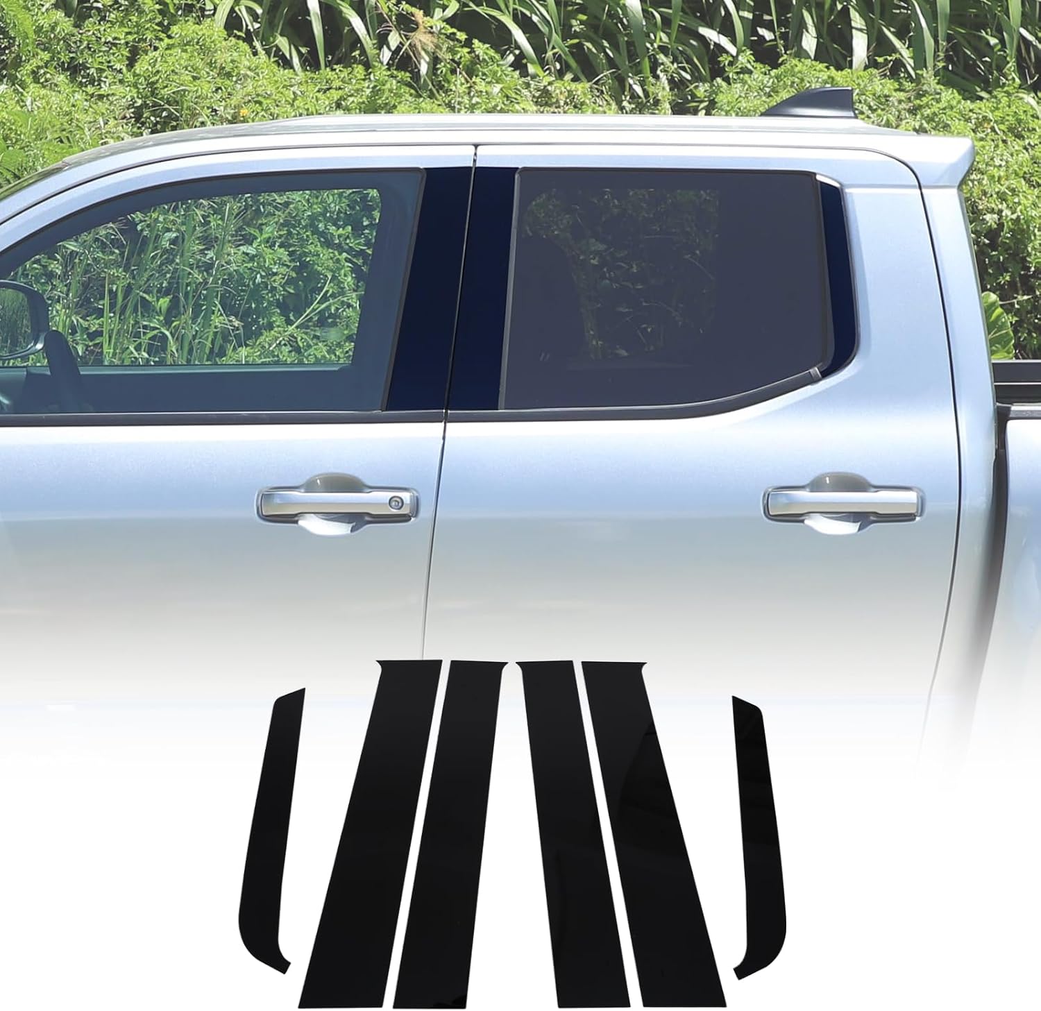 TOYCIDFG Exterior Door Window Pillar Posts Molding Cover Trim Compatible with Toyota Tacoma 2024 2025, 6Pcs Car Exterior Decoration Accessories (Gloss Black)