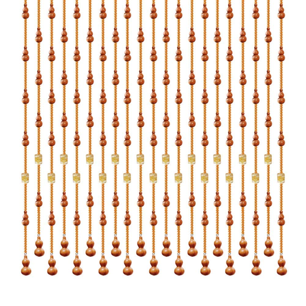 Rideau de perles en bois 29 brins séparateur de pièce rétro 90 cm