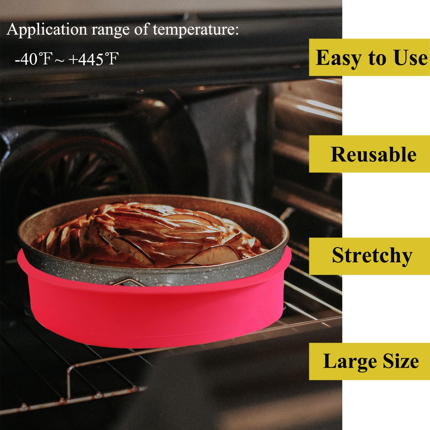 Springform - Protector para sartén redonda de 8 pulgadas, 8.5 pulgadas, molde desmontable de silicona, funda de baño de agua, impermeable, accesorios para hornear tarta de queso 5