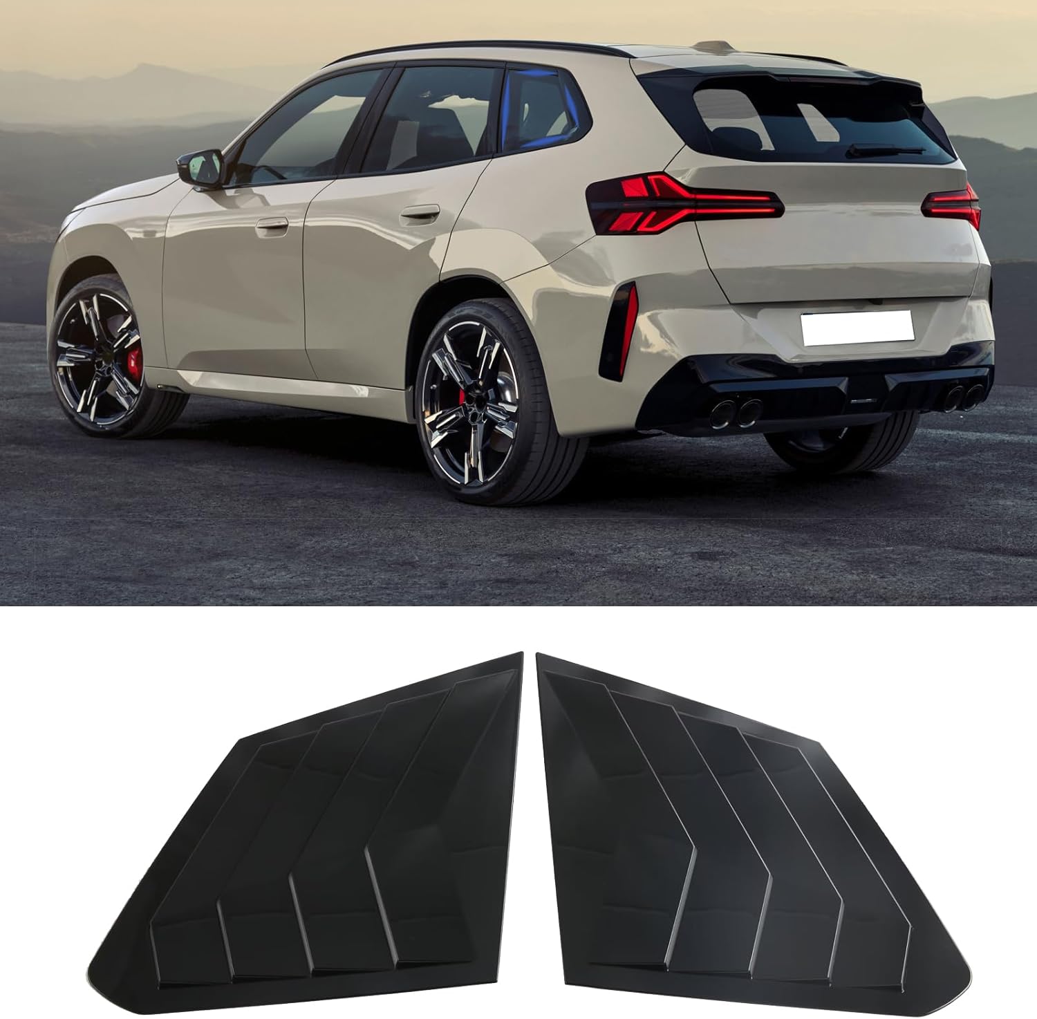 Car Rear Window Louvers,for BMW X3 2023 2024 2025 Accessories,Easy Stick-On Installation, Providing a Long-Lasting, Like-New Appearance. (Carbon Fiber)