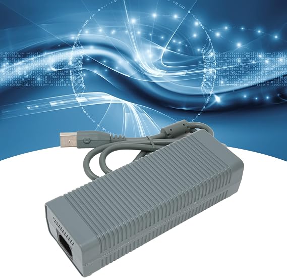 Xbox 360 Power Adapter, 185-265V, Grey, Plug and Play Replacement for Xbox 360