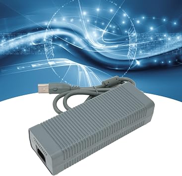 Xbox 360 Power Adapter, 185-265V, Grey, Plug and Play Replacement for Xbox 360