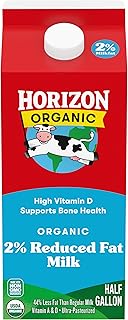 Horizon Organic High Vitamin D 2 Percent Milk, Creamy High Vitamin D Reduced Fat Milk, 64 fl oz Half Gallon Carton
