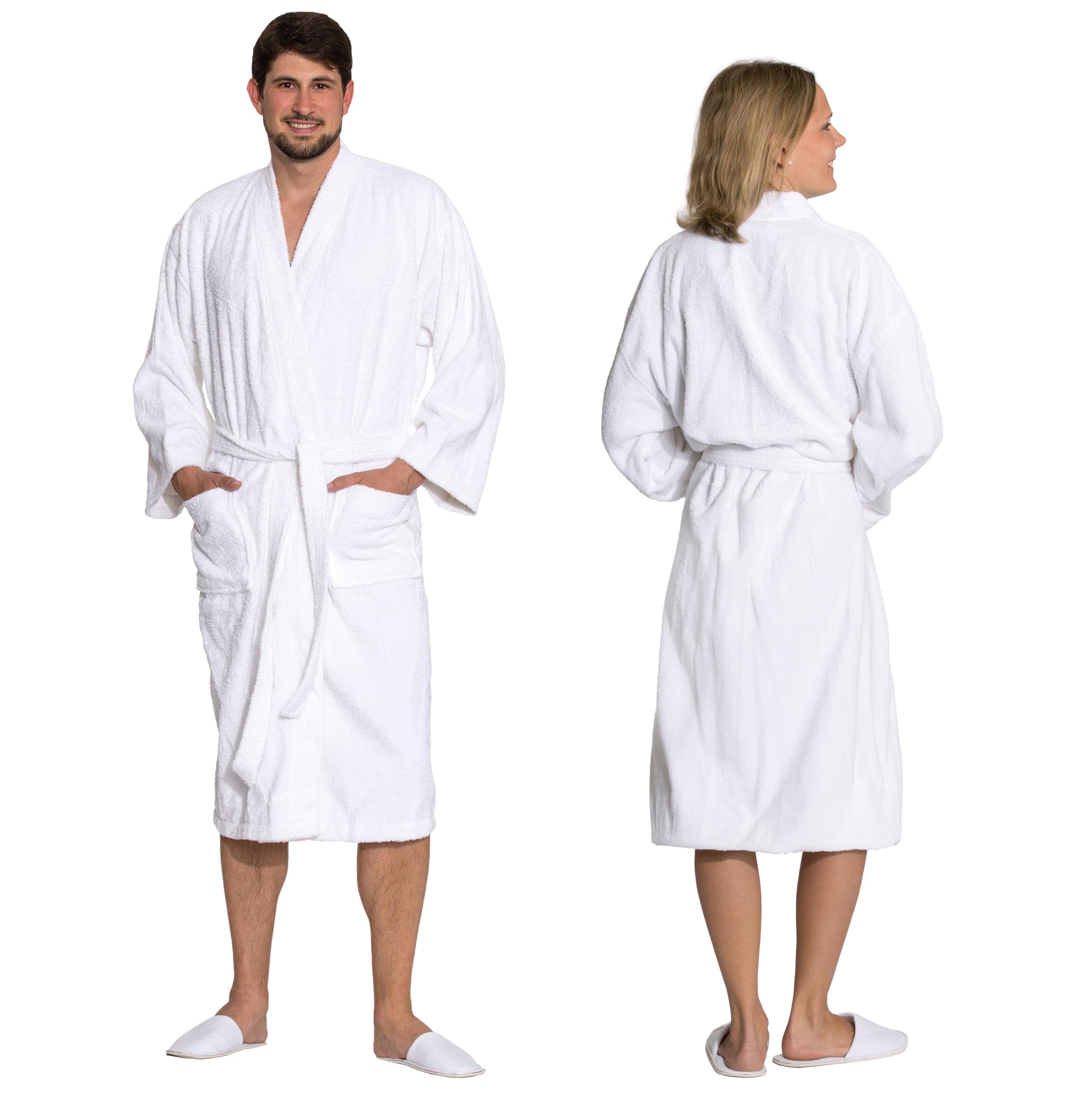 ZOLLNER Bademantel in weiß - hautfreundlich und super saugstark - für Damen und Herren - Baumwolle - Größe S-6XL - waschbar bis 95°C - Hotelqualität - Oeko Tex® zertifiziert, 019
