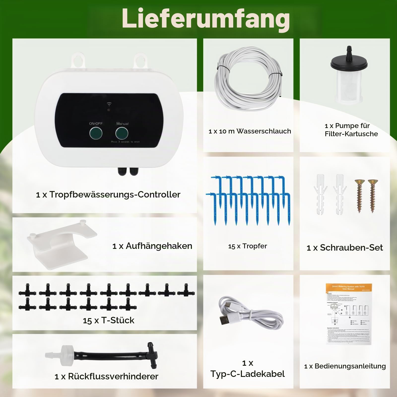 WiFi Automatisches Bewässerungssystem, App-Fernbedienung Selbstbewässerndes Tropfbewässerungssystem-Set für Topfpflanzen, Gartenbewässerung für Urlaub und Ferien