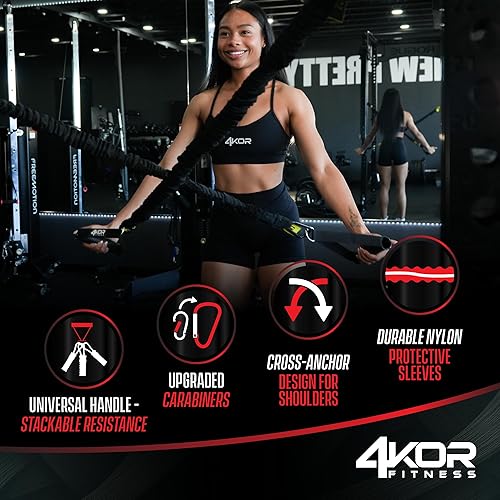 Miniatura 5 de Resistance Cord Strength System, with Interchangeable Handles, Protective Nylon Sleeves, Foot Straps, Anchor Straps, and Carrying Bag. Perfect for