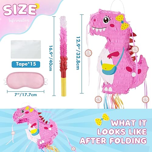 Miniatura 403 de WERNNSAI - Piñata de sirena plegable, piñata de cumpleaños con flecos que incluye cuerda para jalar, venda y bate. Decoraciones